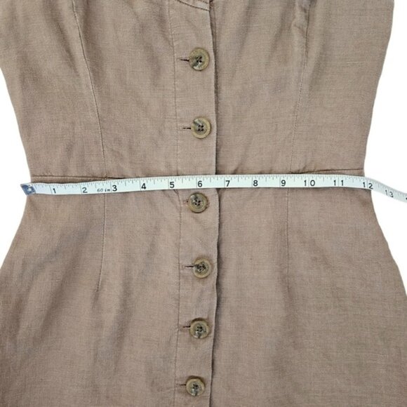Aritzia Wilfred Ducharme linen mini dress dusty rose beige size 00 - Picture 11 of 16